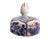 Mid 20th Century Large Vintage Baluster Form Blue and White Honeycomb Chinoiserie Vase With Fitted Lid For Sale - Image 5 of 12