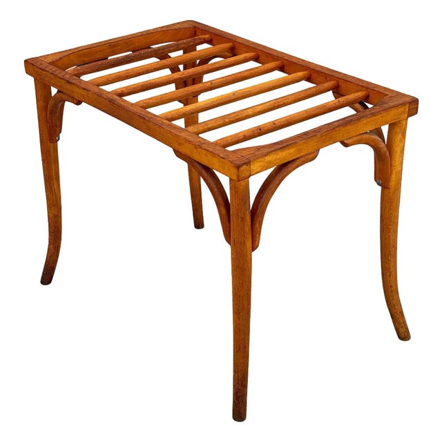 Early 20th Century Light Stain Bent Beech Suitcase Baggage Rack For Sale