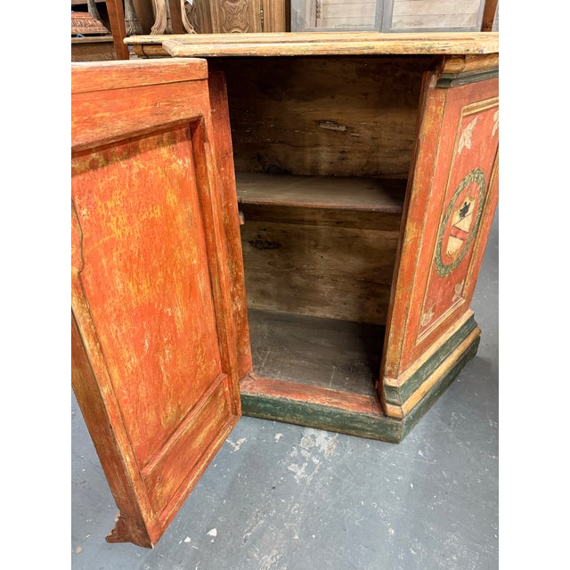 18th Century 18th. C. Italian Painted Pair of Cabinets From Tuscany For Sale - Image 5 of 9