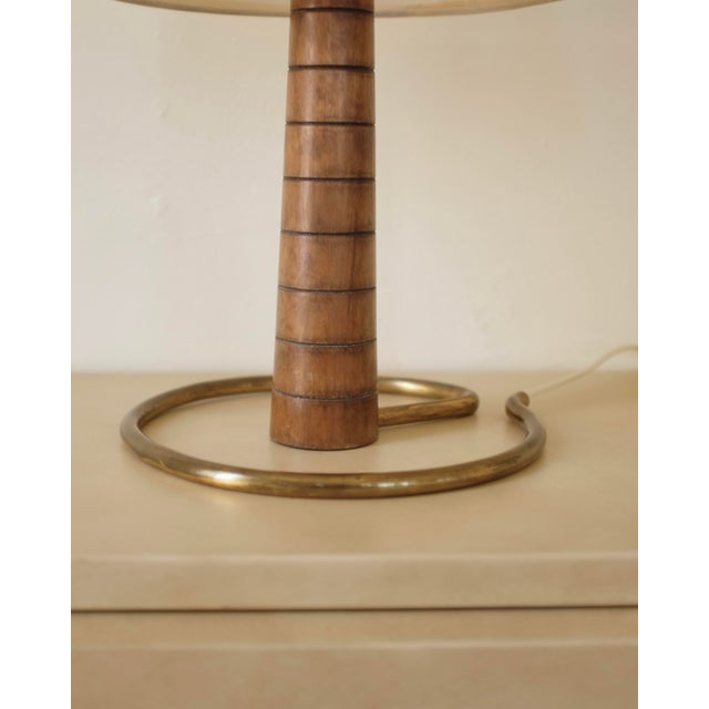 1950s Wood and Brass Swedish Mid-Century Table Lamp For Sale In New York - Image 6 of 10