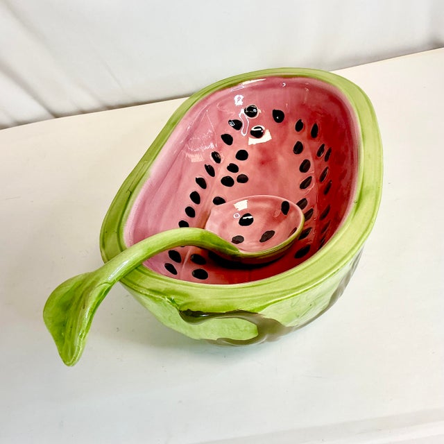 Just in time for summer, we love this Ceramic Folk Art Watermelon Serving Bowl. It’s from the Mid-Century and hand painted...