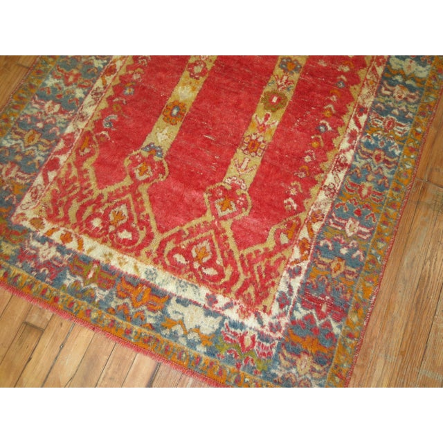 Late 19th Century Antique Zabihi Collection Angora Oushak Scroll Prayer Rug - 3'9" x 5'10" For Sale - Image 5 of 7