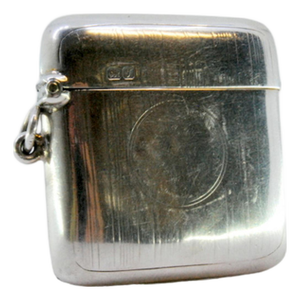 Guilloche Silver Matchbox with Bands