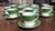 Royal Crown Derby Porcelain 1970s Royal Crown Gorgeous Antigua Pattern Derby Green Cup and Saucer Set - 24pcs For Sale - Image 4 of 12