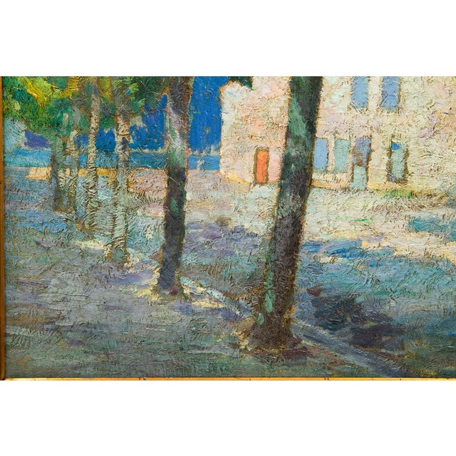 Post-Impressionist Fauvist School Painting, House on a Tree-Lined Street For Sale - Image 6 of 18