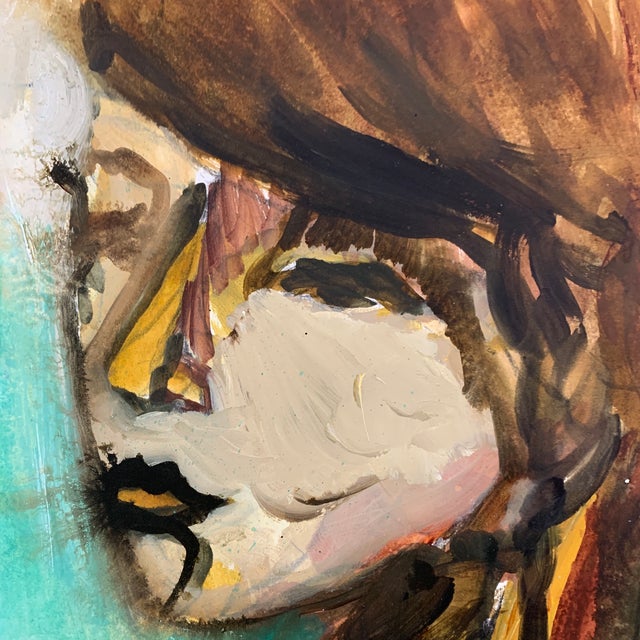 Contemporary Original Abstract Portrait Ink Wash Painting by Phil Saxon For Sale In West Palm - Image 6 of 12