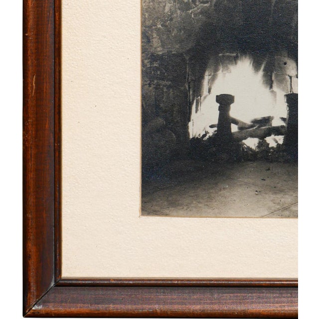 Paper Early Black and White Still Life Photograph of an Interior Fireplace Hearth, 1937 For Sale - Image 7 of 11