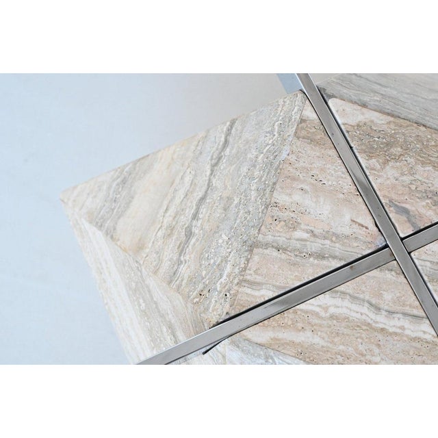 Diamond Shaped Coffee Table in White Travertine, 1960 For Sale - Image 10 of 18