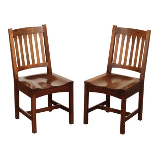 Stickley Mission Collection Pair of Oak Cottage Chairs For Sale
