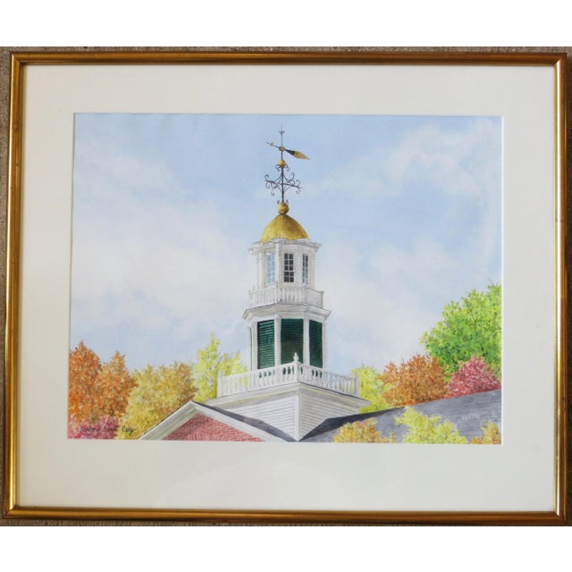 Barbara Ernst Prey Watercolor Painting, Griffin Hall, Williams College For Sale - Image 4 of 12