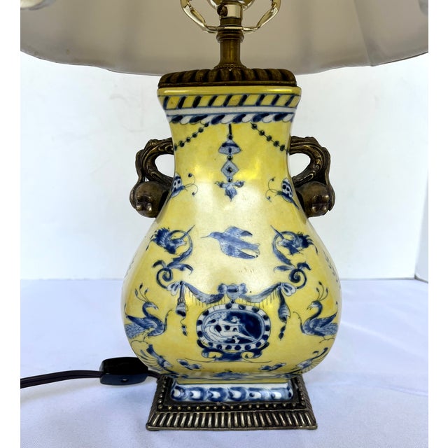 Vintage Italian Porcelain Table Lamp With Brass Pomegranate Handles For Sale - Image 15 of 15
