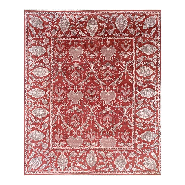 Handwoven Transitional Area Rug 8x9 For Sale