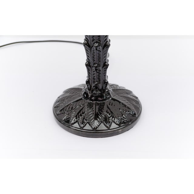 Black Italian Ceramic Palm Tree Table Lamp, 1960s For Sale - Image 8 of 10