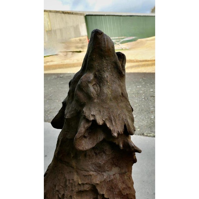 Metal Unknown, Howling Wolf, 1970s, Cast Iron For Sale - Image 7 of 11