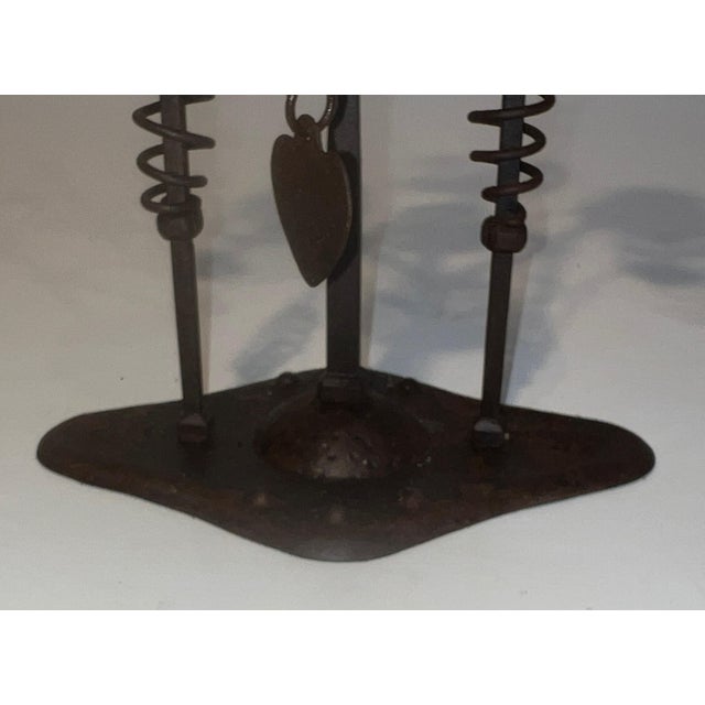 Mid-Century Modern 1950s Two Lights Wrought Iron Candlestick Representing a Swan For Sale - Image 3 of 12