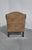 A very nice quality mahogany ball and claw foot armchair with herringbone style upholstery to the front and faux suede...