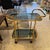 Vintage Brass and Smoked Glass Rolling Bar Cart For Sale - Image 9 of 10