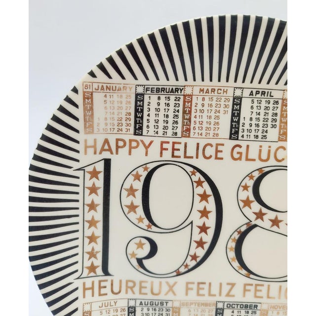 Ceramic Calendar Plate by Piero Fornasetti, 1981 For Sale - Image 6 of 8