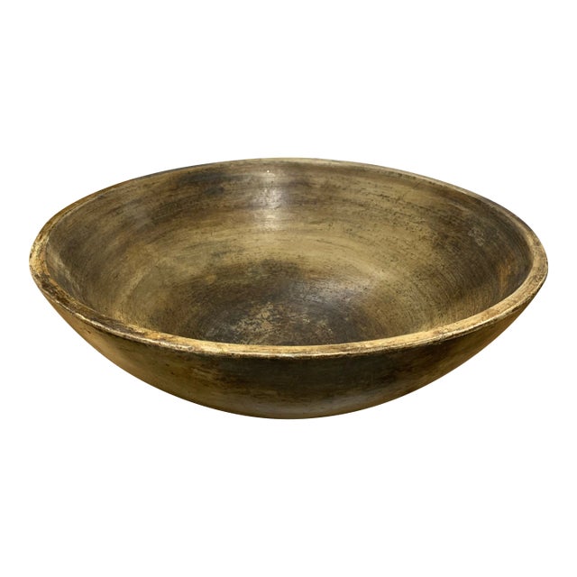 Large Antique Earthenware Bowl For Sale
