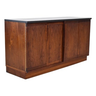1960's Slate Top + Walnut Credenza Attributed to Jack Cartwright for Founders For Sale
