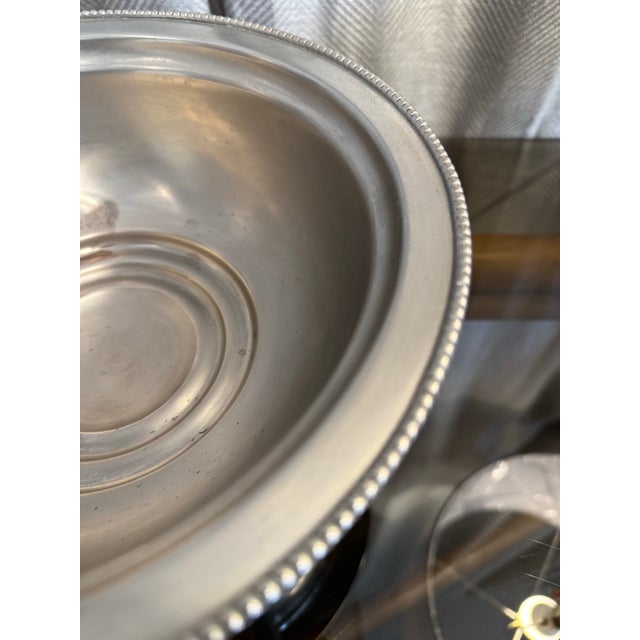 Pewter Beaded Style Pedestal Bowl For Sale - Image 4 of 4