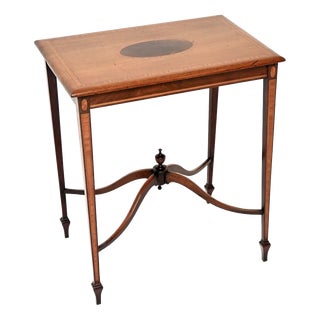 Antique Edwardian Inlaid Walnut Side Table, 1890 For Sale
