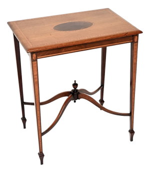 Antique Edwardian Inlaid Walnut Side Table, 1890