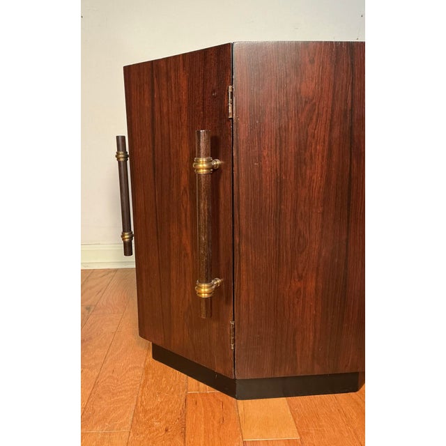 Vintage Mid-Century Modern Octagonal Cabinet End Table, Circa 1970s For Sale - Image 10 of 12