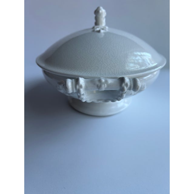 Antique Maddock England Semi Porcelain China Oval Footed Tureen For Sale In Raleigh - Image 6 of 8