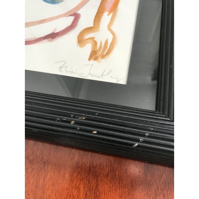 Late 20th Century Watercolour Outline Figurative Painting, Framed For Sale - Image 4 of 6