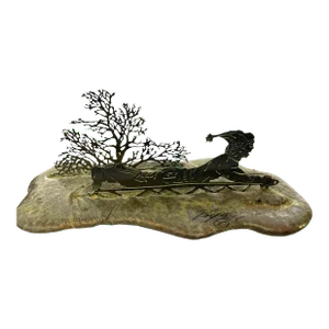 1960s Bijan Bronze Sledder Sculpture