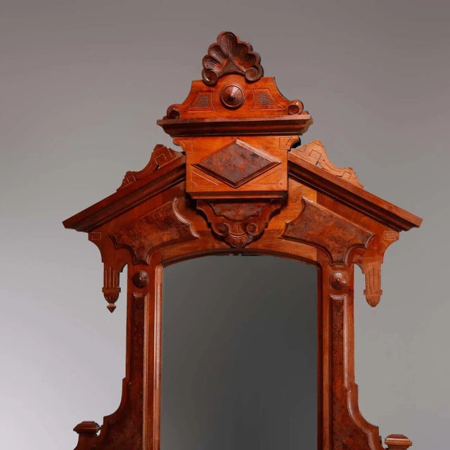 Renaissance Revival Walnut Burl & Ma Drop Center Mirrored Dresser, circa 1880 For Sale - Image 12 of 13