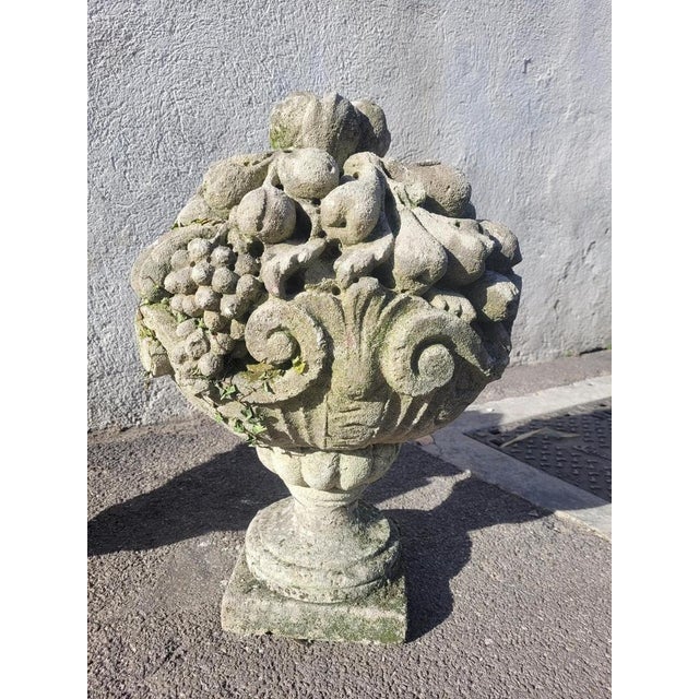 Early 20th Century Stone Garden Vases, Set of 2 For Sale - Image 16 of 18
