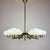 Mid-Century Modern Mid-Century Brass and Opaline Glass Chandelier from Stilnovo, Italy, 1970s For Sale - Image 3 of 18