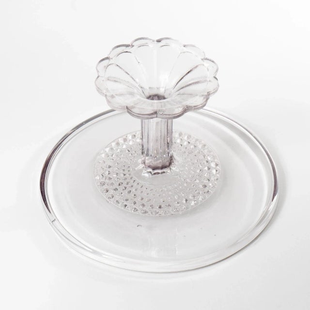 Mid 19th Century American Pressed Flint Glass Pastry Stand For Sale - Image 4 of 6