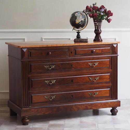 Gründerzeit Chest of Drawers in Walnut with Marble Top, 1880 For Sale - Image 10 of 10