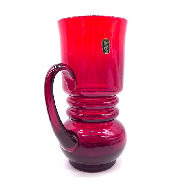 Glass Red Glass Juice Service from Sudety Glassworks, 1970s For Sale - Image 7 of 17