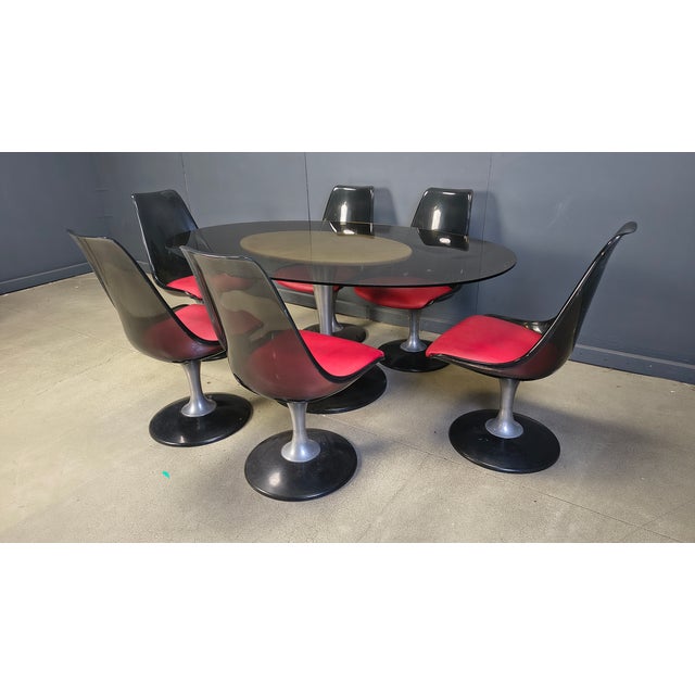 Space Age Dining Set from Chromcraft, 1970s, Set of 7, in Good conditions. Designed 1970 to 1979