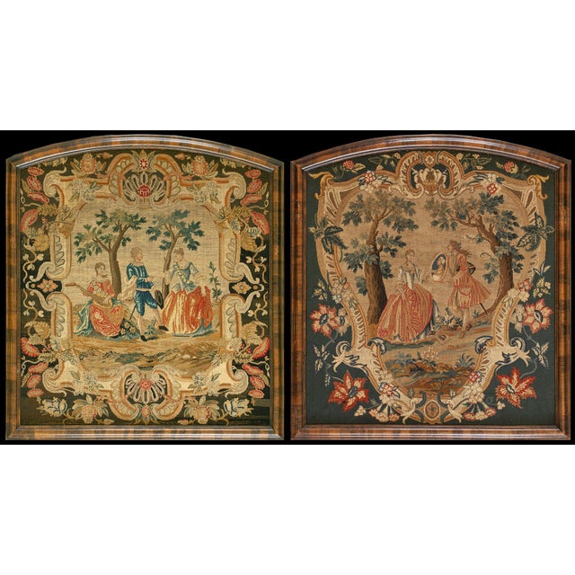 A Fine Pair of Mid-18th Century English Petit-Point Fireplace Screen For Sale - Image 12 of 12