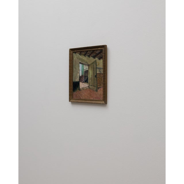 20th Century Belgian Painting With Wooden Frame For Sale - Image 11 of 18
