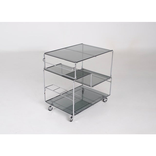 Silver Modular Serving Cart in Chromed Steel from Max Sauze, 1970s For Sale - Image 8 of 8