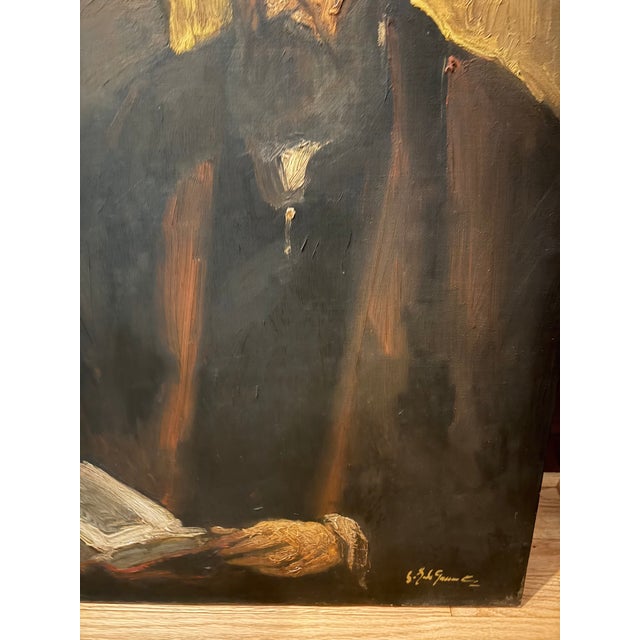 1950s Large Statement Portrait Painting by Sergio Ladron De Guevara For Sale - Image 4 of 6