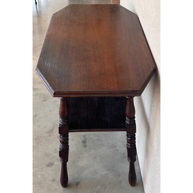 Country French Two-Tier Walnut Console Side Table For Sale - Image 6 of 12
