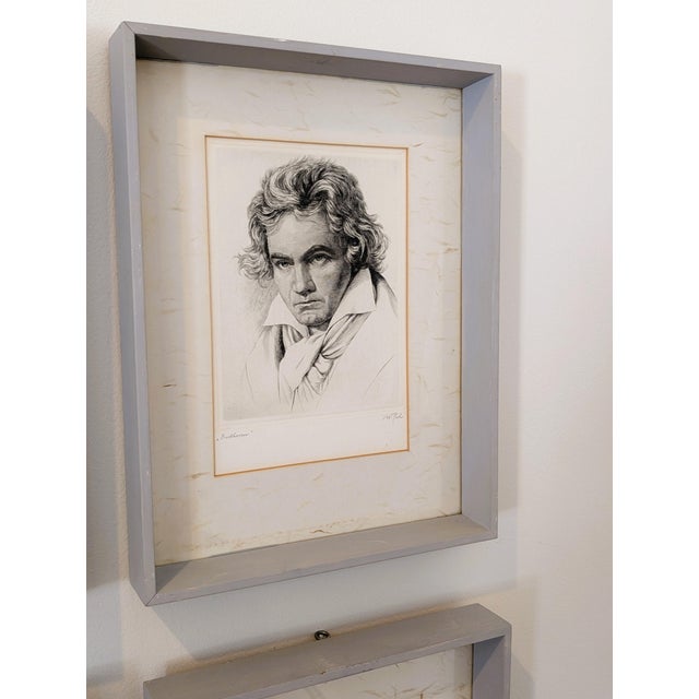 1930s Set of Eight (8) Signed Etchings of Famous Composers by Wilhelm Pech For Sale In New York - Image 6 of 12