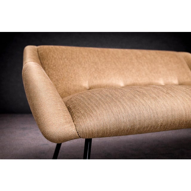 Concha Loveseat in Metal & Fabric, Carlo Hauner, 1955 For Sale In New York - Image 6 of 9
