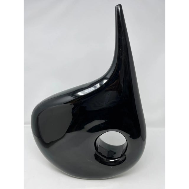 Black Contemporary "Black Hole" Murano Glass Vase by the Vivarini Furnace For Sale - Image 8 of 11