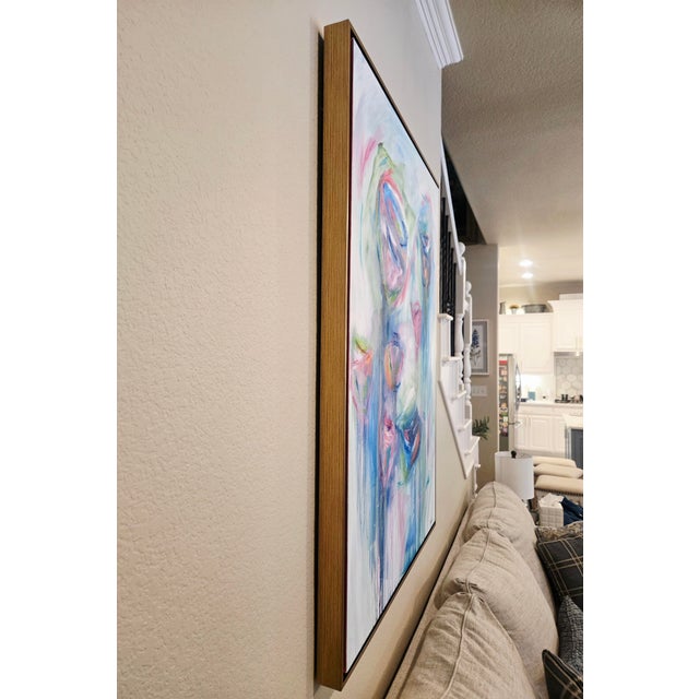 Sky Blue Kimberly Loveland Signed Original Abstract Expressionist Mixed Media Painting - Framed For Sale - Image 8 of 10