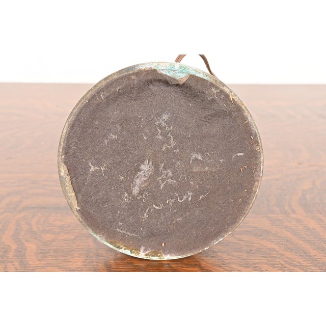 Ralph Lauren Style Mid-Century Hollywood Regency Large Brass Table Lamp For Sale - Image 9 of 11