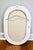 Vintage White Wicker Oval Wall Mirror For Sale - Image 4 of 8