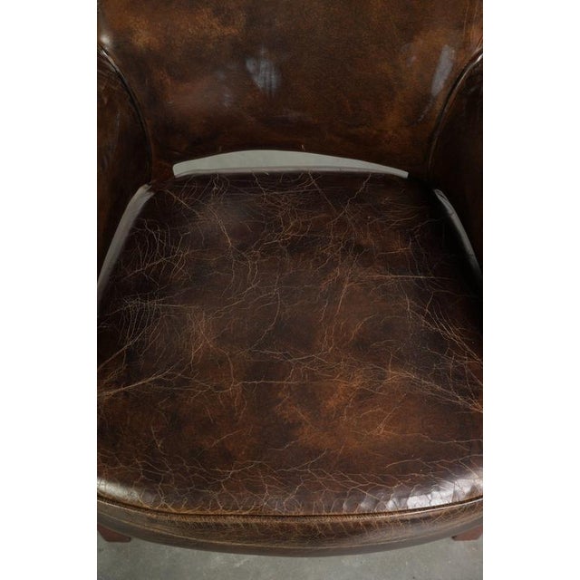 Vintage Grained Cowhide Leather Dining Chairs, Set of 6 For Sale - Image 9 of 17